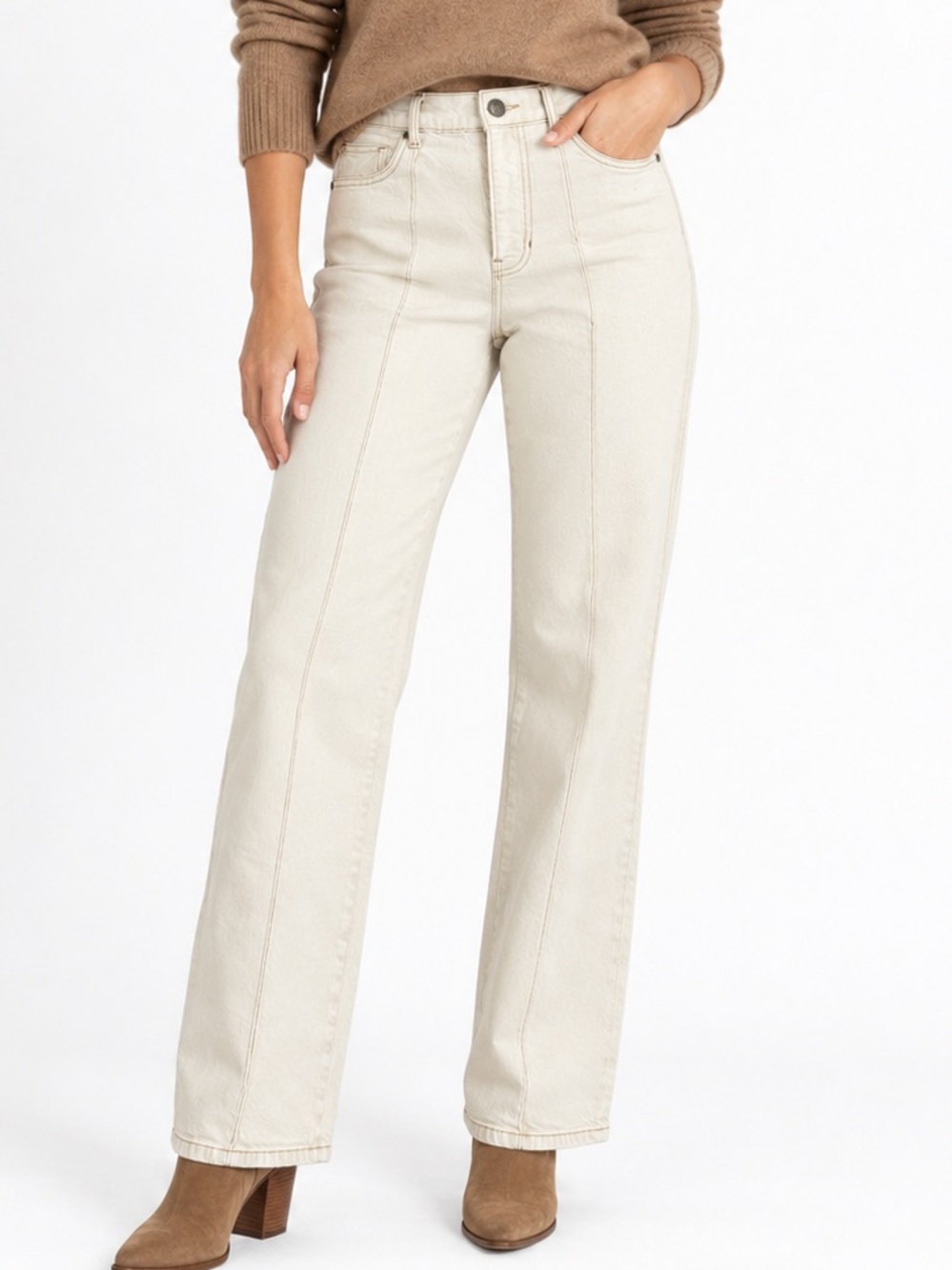 Veronica Beard | Dylan High Rise Straight Leg Ecru Jeans Size 29 EUC